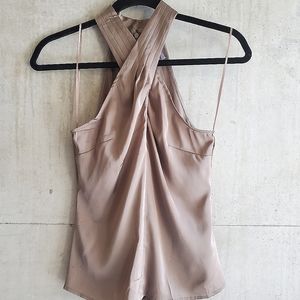 GUESS / key hole front cross halter top / XS